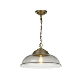 David Hunt Lighting Webster Pendant Smoke Glass Antique Brass WEB0110